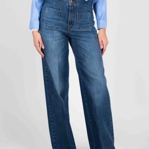 Tensione In Jeans Palazzo C/Tasche Davanti - blu